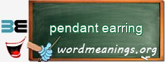 WordMeaning blackboard for pendant earring